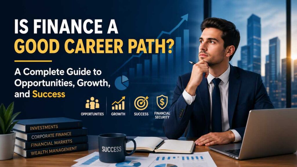 Finance career growth concept with professional analyzing data