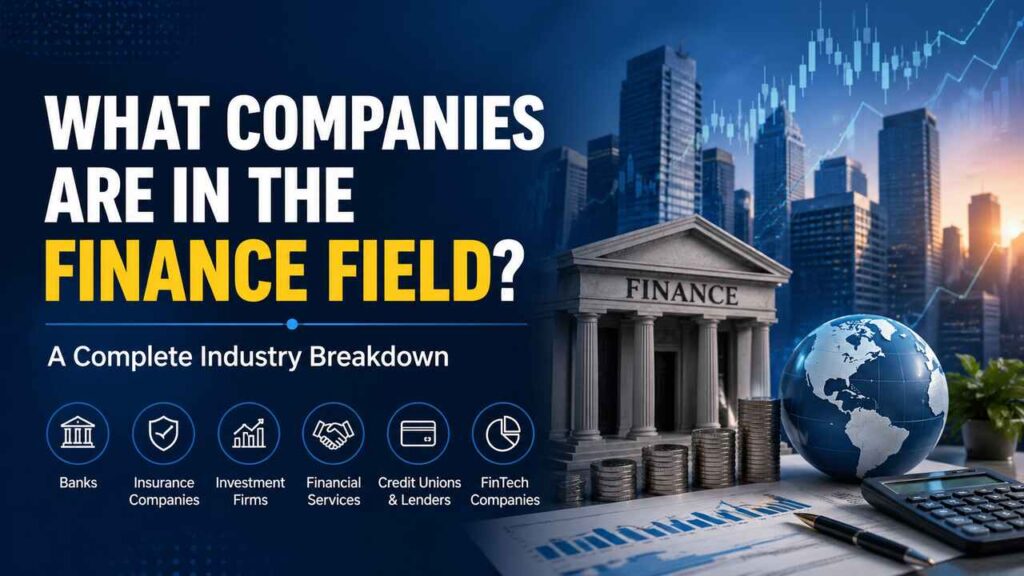 What Companies Are in the Finance Field? A Complete Industry Breakdown Finance field companies industry illustration with banks and charts